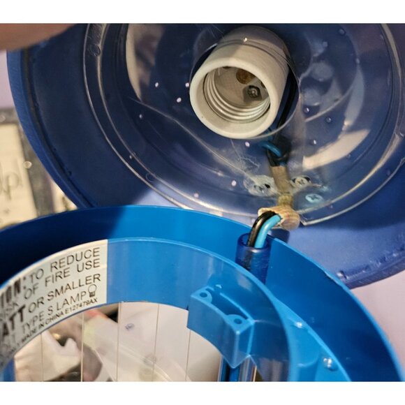 Blue Dolphin Rain Lamp Dripping Oil Ocean Wave Light Working Retro Decor Vintage - Picture 10 of 12